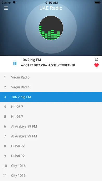 Capturas de tela do UAE Radio Station (Arabic FM)