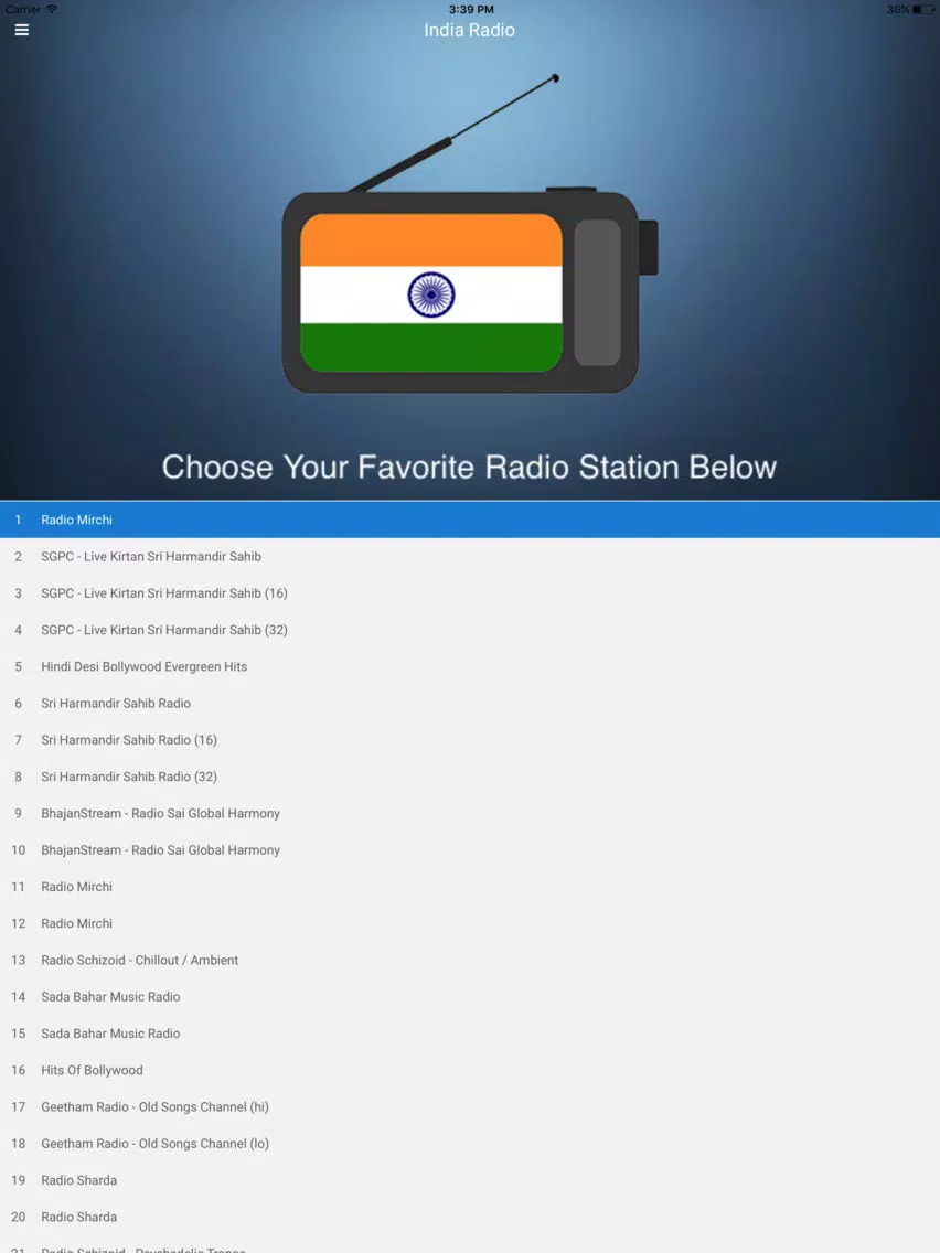 Tangkapan layar India Radio Station: Indian FM iPad 