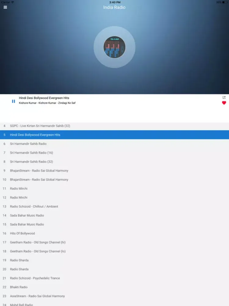 India Radio Station: Indian FM iPad 应用截图