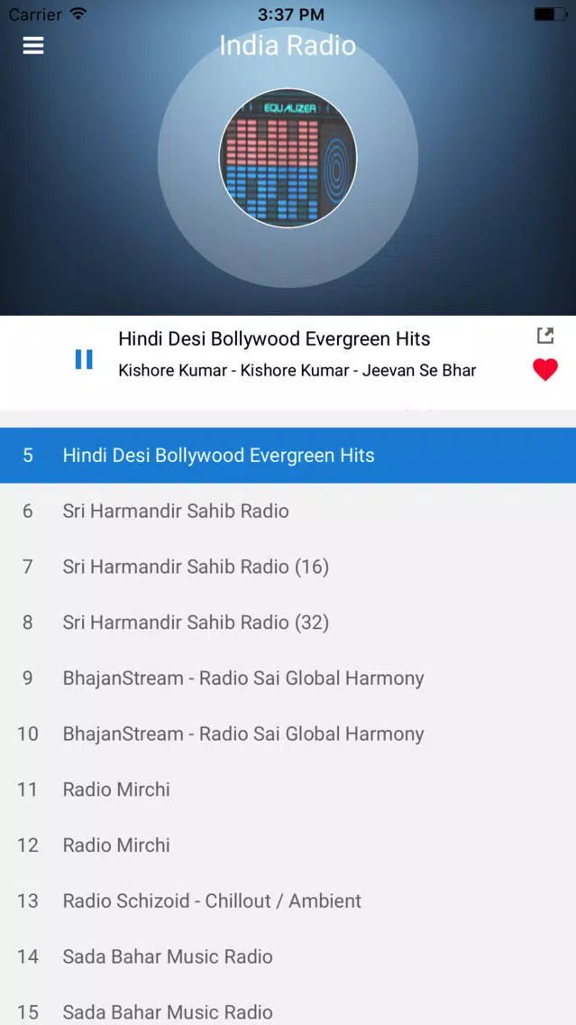 Tangkapan layar India Radio Station: Indian FM