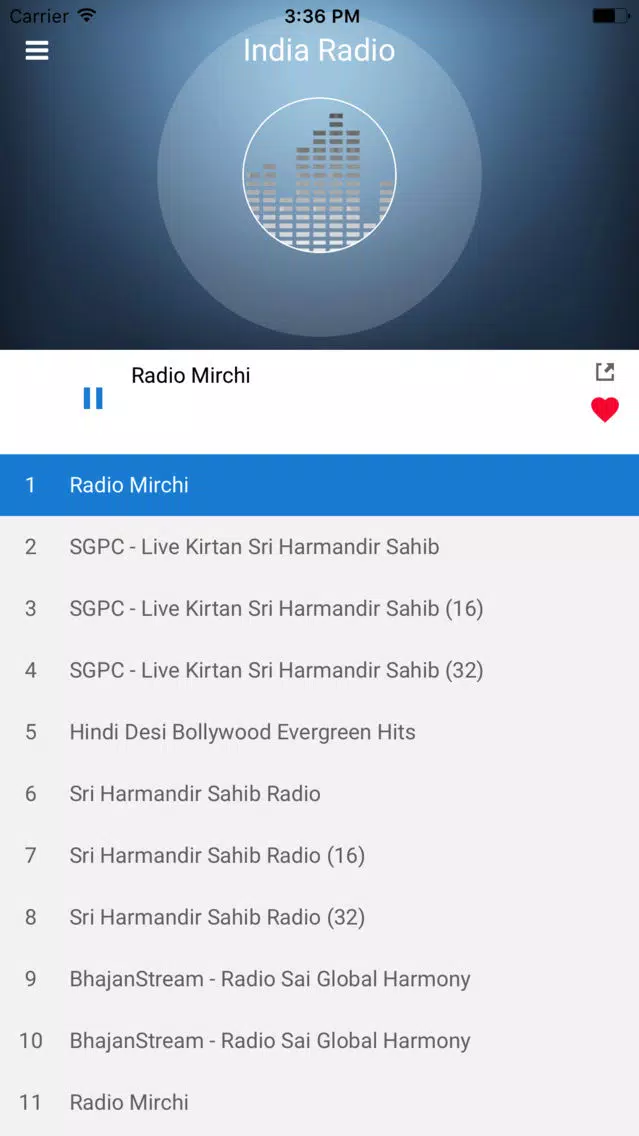 Tangkapan layar India Radio Station: Indian FM