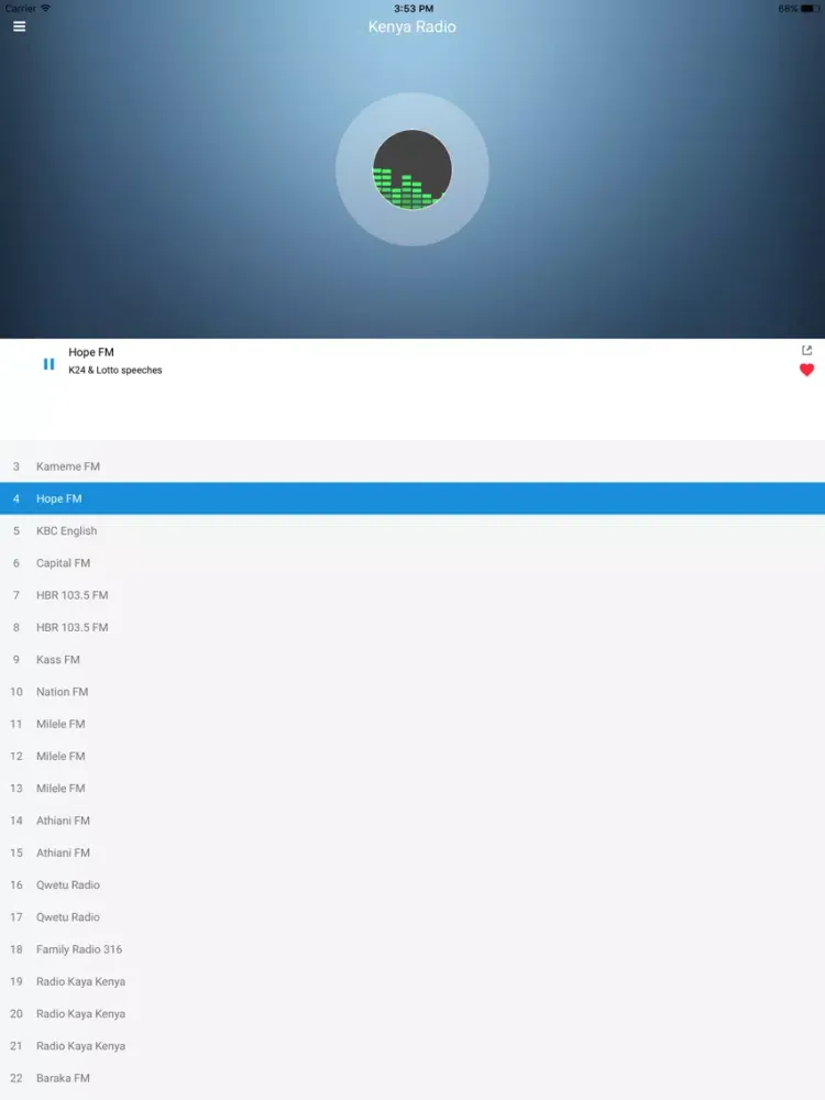 Kenya Radio Station: Online FM iPad  Ekran Görüntüleri