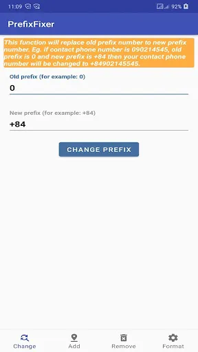 Contacts Prefix Fixer Ekran Görüntüleri
