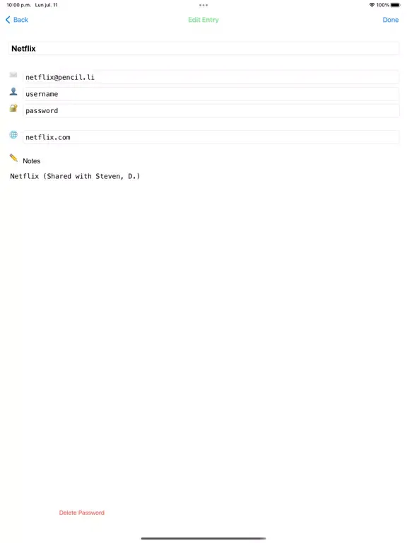 LocalPass: Local Passwords iPad 스크린샷