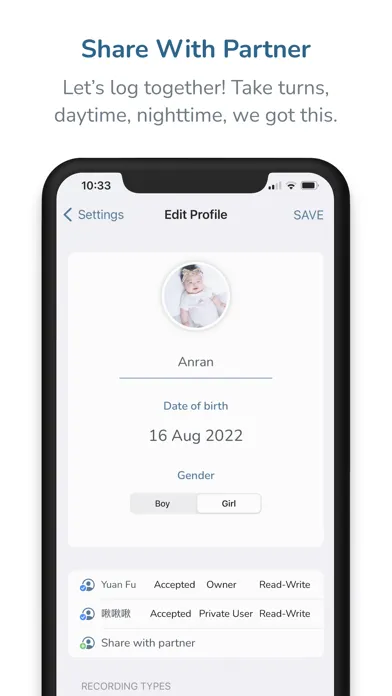 Capturas de pantalla de Baby Feed Tracker, Twin - Burp