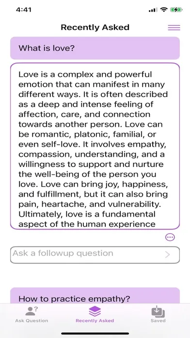 Q&A Companion Screenshots