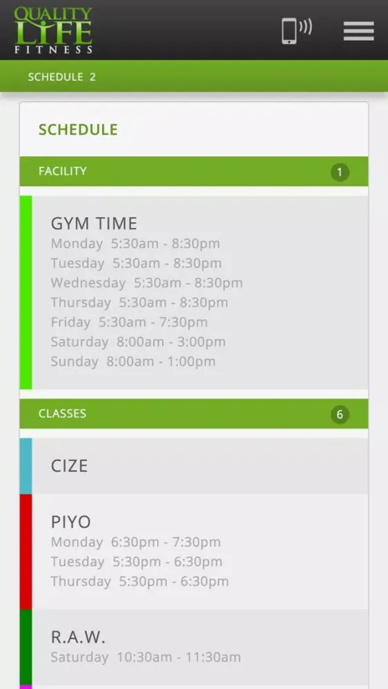 Zrzuty ekranu Quality Life Fitness