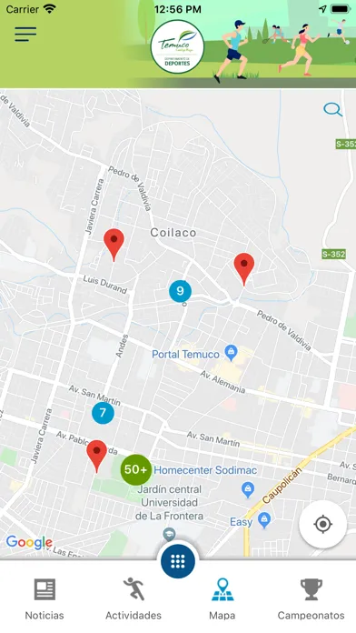 Zrzuty ekranu Deporte Municipal Temuco