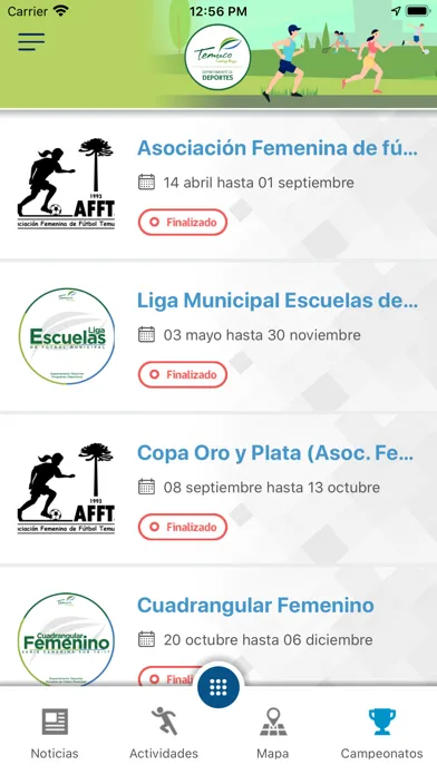 Zrzuty ekranu Deporte Municipal Temuco