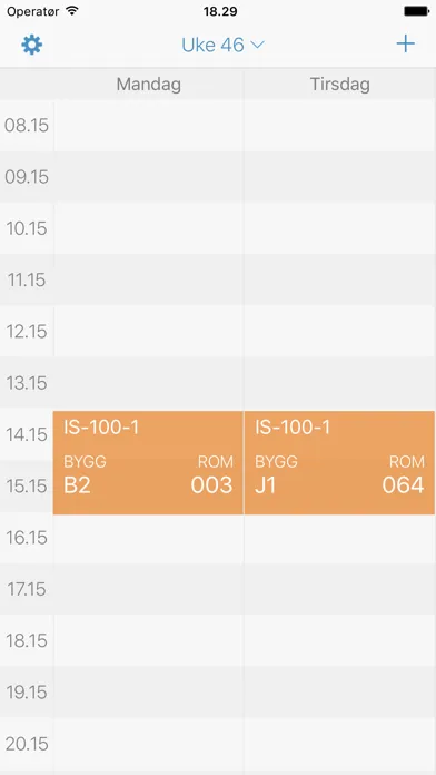 Timeplan UiA سکرین شاٹس