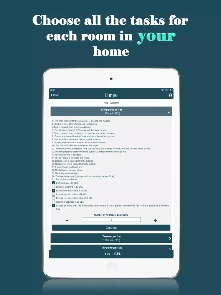 Zrzuty ekranu Limpo iPad 