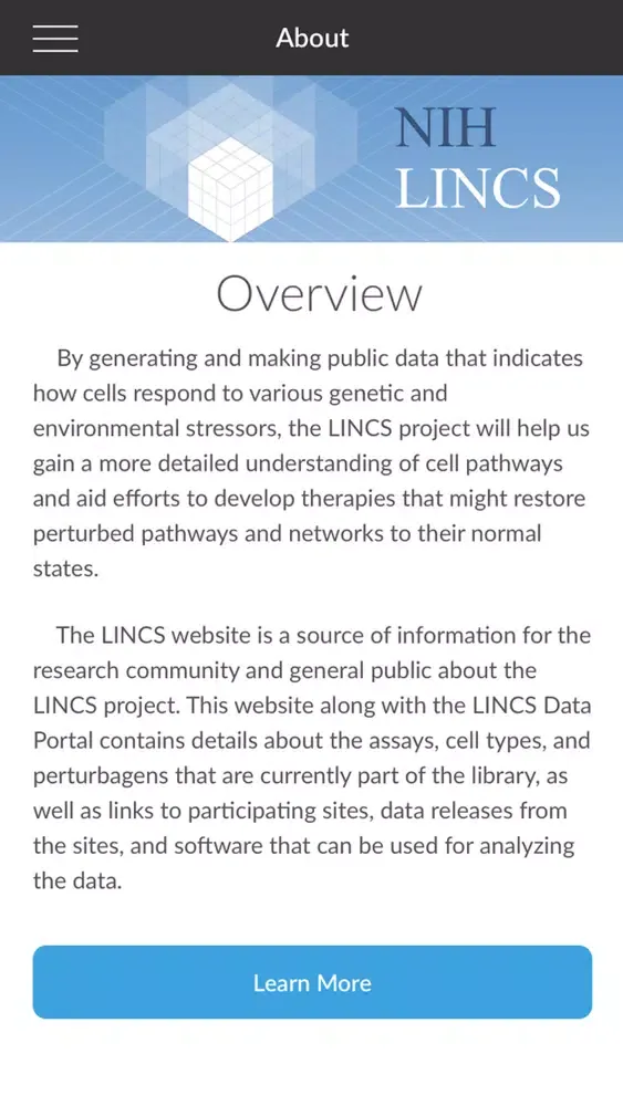 LINCS Project Mobile App 스크린샷