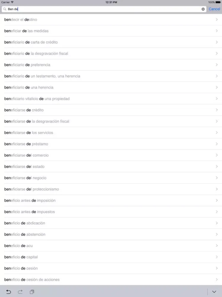 Capturas de pantalla de Русско<->Испанский словарь iPad 