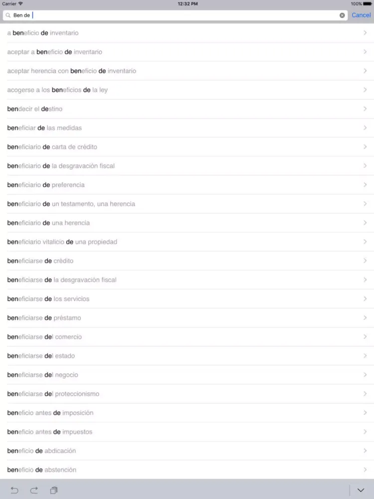 Capturas de pantalla de Русско<->Испанский словарь iPad 