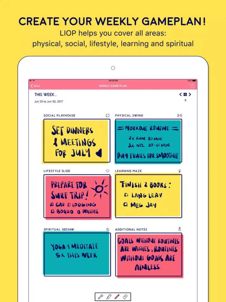 Ảnh chụp màn hình của LIOP - Your Planner, Journal, Notes and BFF iPad 
