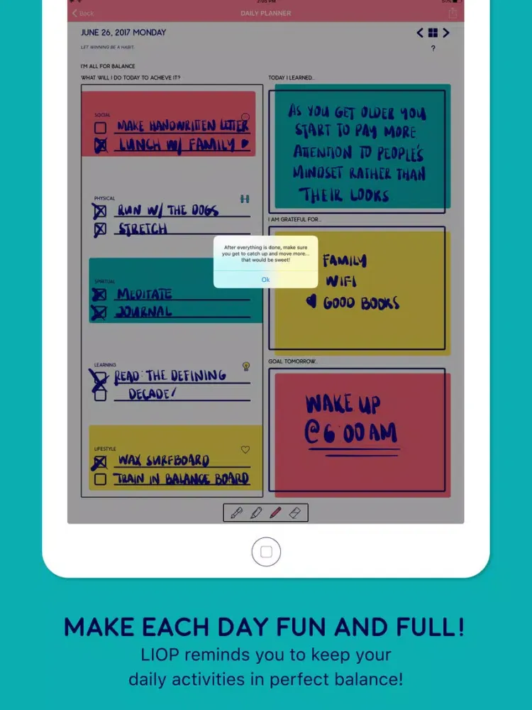 Ảnh chụp màn hình của LIOP - Your Planner, Journal, Notes and BFF iPad 