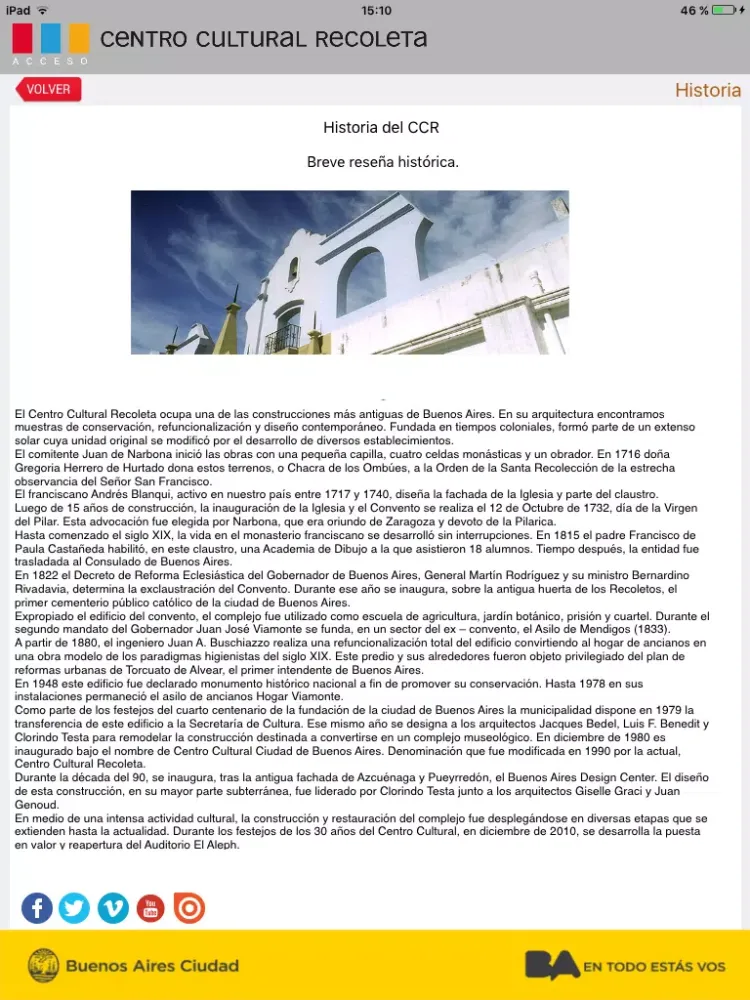 Centro Cultural Recoleta iPad 應用截圖