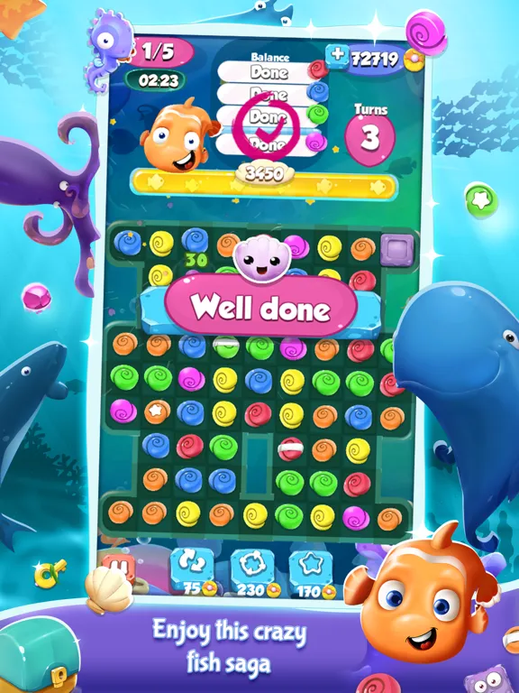 Fish Ocean Match 3 Games: Adventure Matching Mania iPad  Ekran Görüntüleri