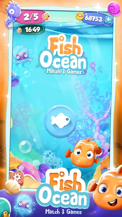 Fish Ocean Match 3 Games: Adventure Matching Mania Ekran Görüntüleri