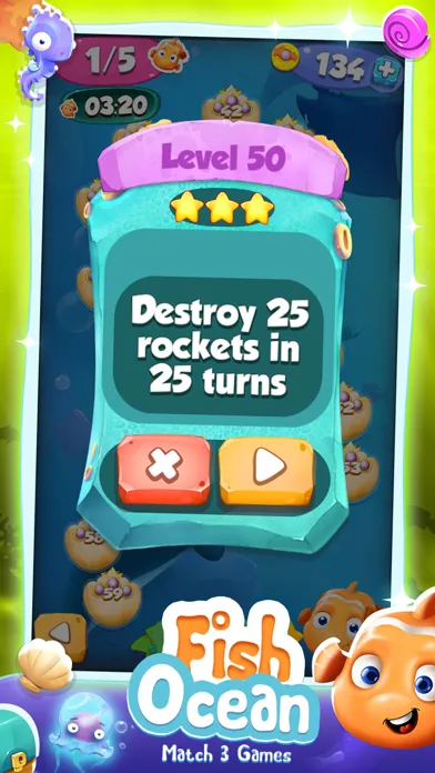 Fish Ocean Match 3 Games: Adventure Matching Mania Ekran Görüntüleri