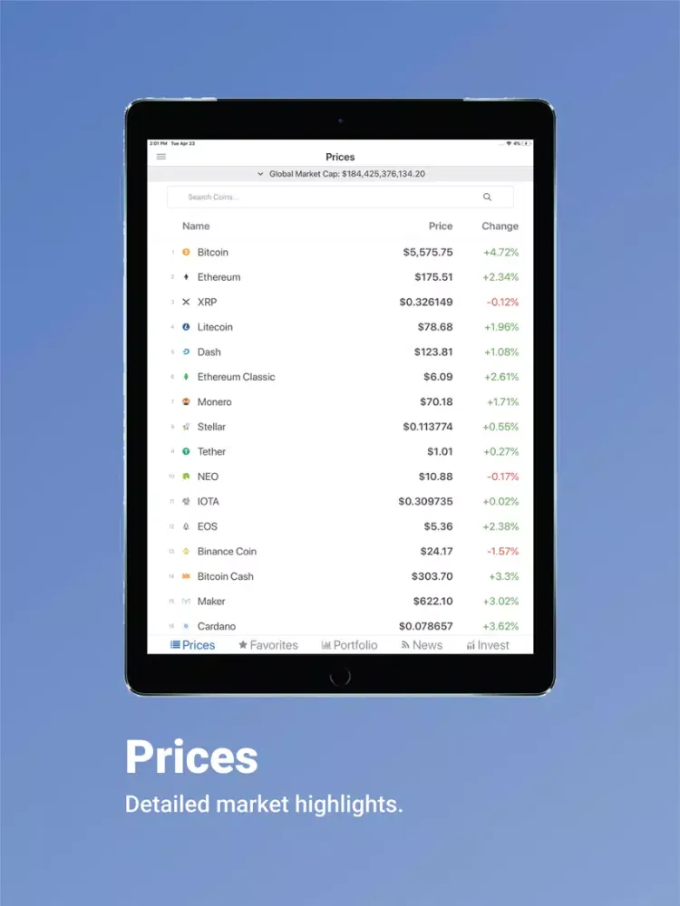 Скриншоты Coins Live: Crypto Market Cap iPad 