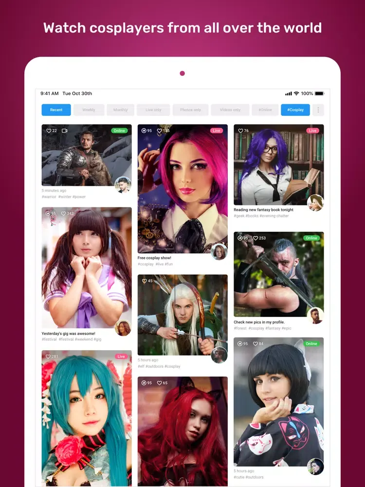 Capturas de pantalla de CosplayMe: Discover Cosplay iPad 