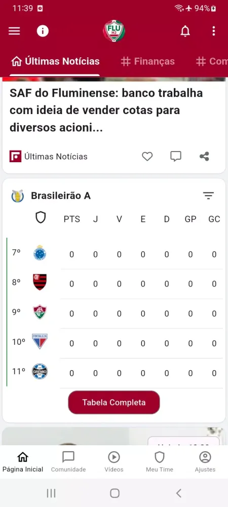 Screenshot di FluHoje