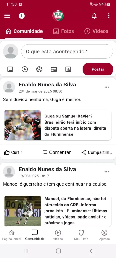 Screenshot di FluHoje