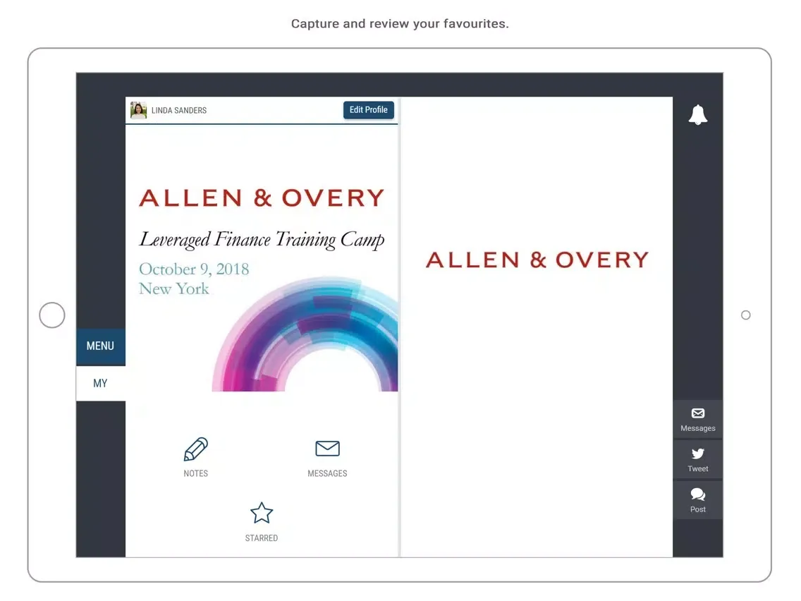 Captures d'écran de Allen & Overy Events iPad 