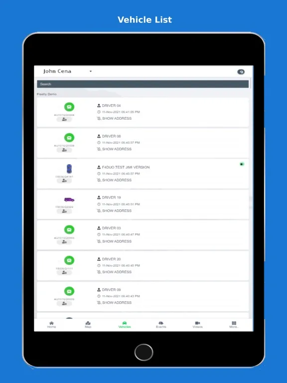 Fleetly Telematics iPad  스크린샷