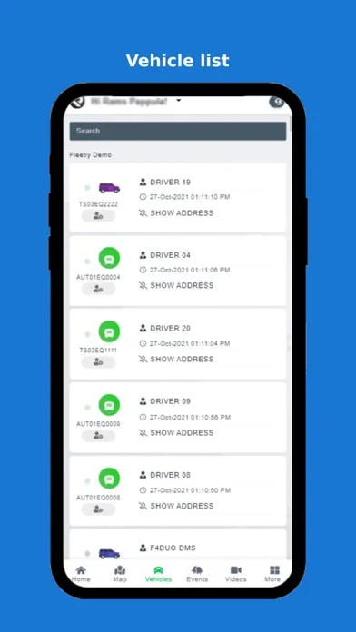 Fleetly Telematics 스크린샷