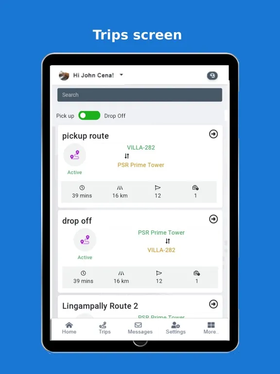 Tangkapan layar Fleetly STS -Driver App iPad 