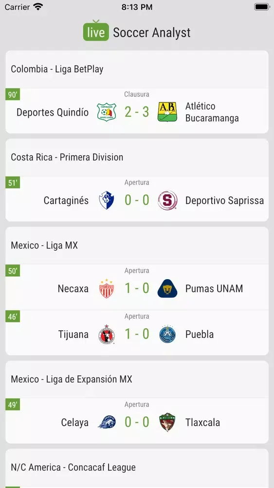 Captures d'écran de Live Soccer Stats & Prediction