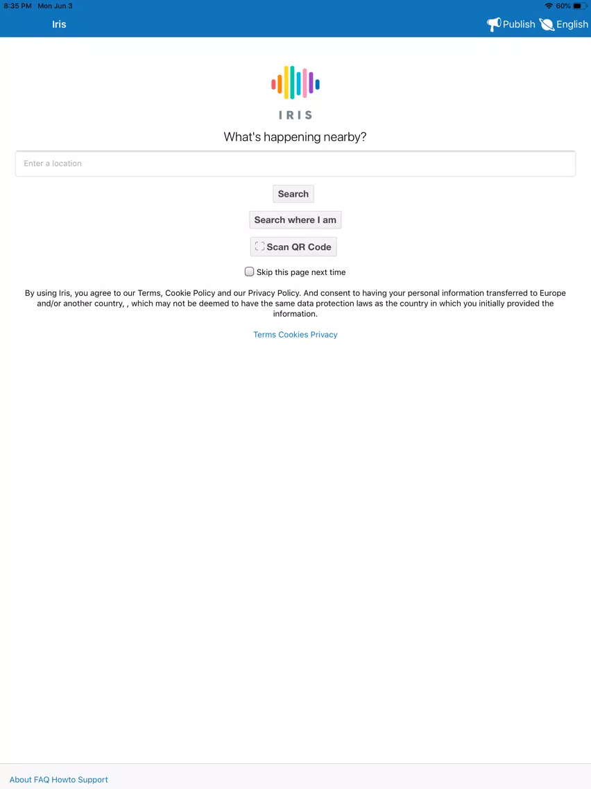 Tangkapan layar Iris Live iPad 