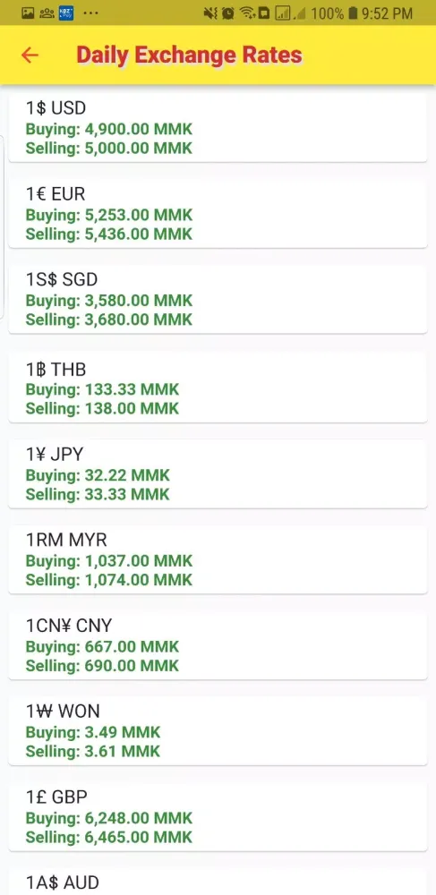 Ảnh chụp màn hình của Myanmar 2D 3D Live/MarketPrice
