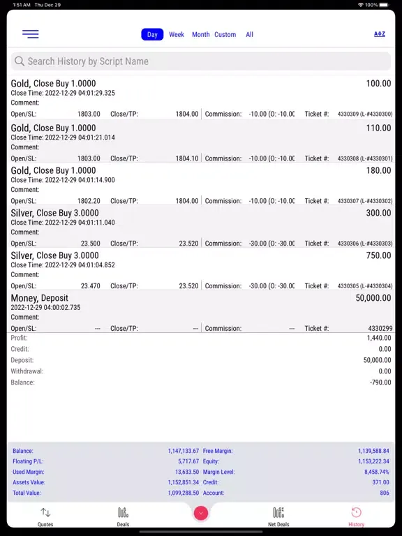 TradeX Trader iPad  স্ক্রিনশট