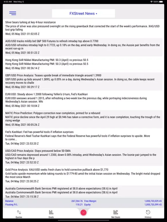 TradeX Trader iPad  স্ক্রিনশট