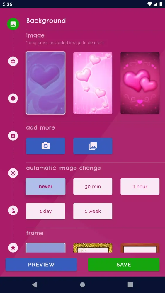 ภาพหน้าจอของ Pink Hearts Live Wallpaper