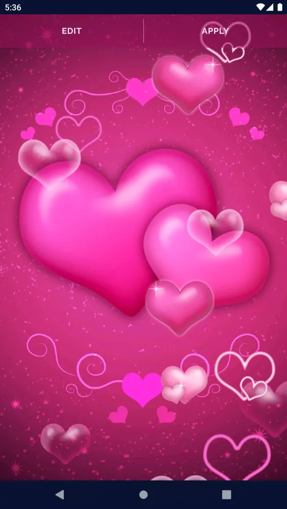 ภาพหน้าจอของ Pink Hearts Live Wallpaper