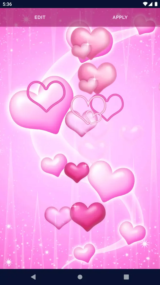 ภาพหน้าจอของ Pink Hearts Live Wallpaper