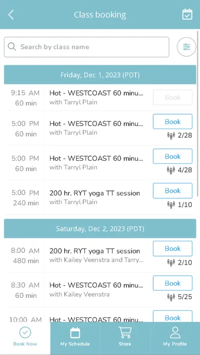 Captures d'écran de Westcoast Hot Yoga
