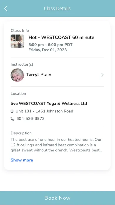 Captures d'écran de Westcoast Hot Yoga