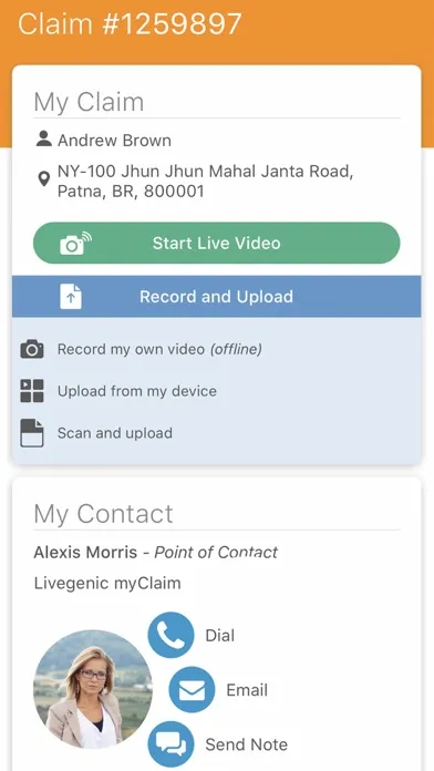 Livegenic myClaim سکرین شاٹس