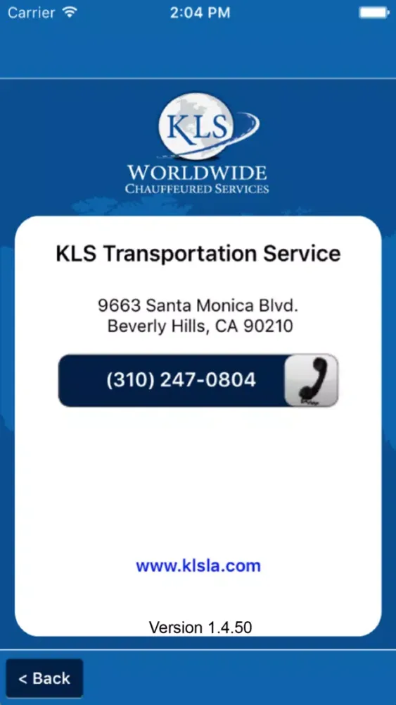 Capturas de tela do KLS Worldwide Chauffeured Services