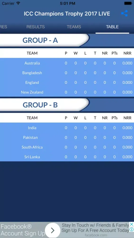 LIVE Score of Champions Trophy Ekran Görüntüleri