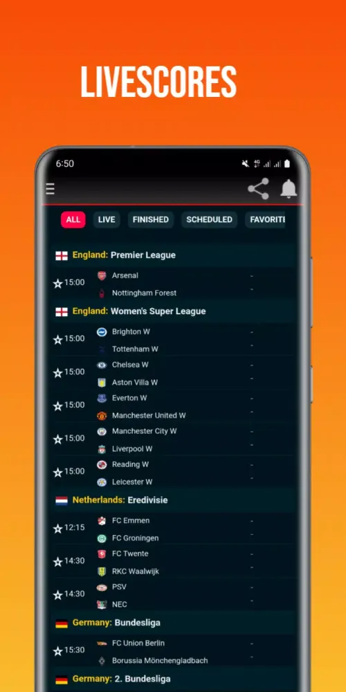 Скриншоты Livescore