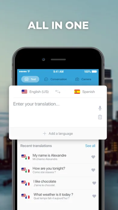 Capturas de tela do Translator ·