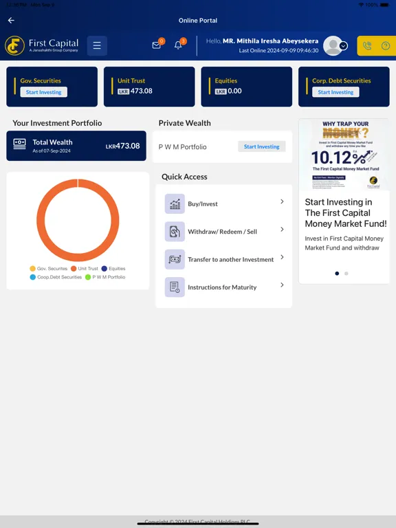 Zrzuty ekranu First Capital Invest iPad 