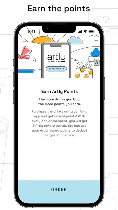 Capturas de tela do Artly Coffee
