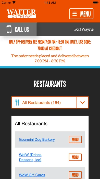 Waiter on the Way, Fort Wayne سکرین شاٹس